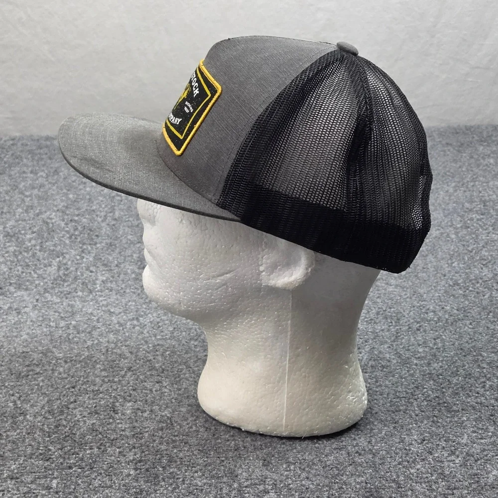 Rank Stock Rodeo Hat Gray Black Patch Hooey Trucker Farmcore Grunge Cowboy Work